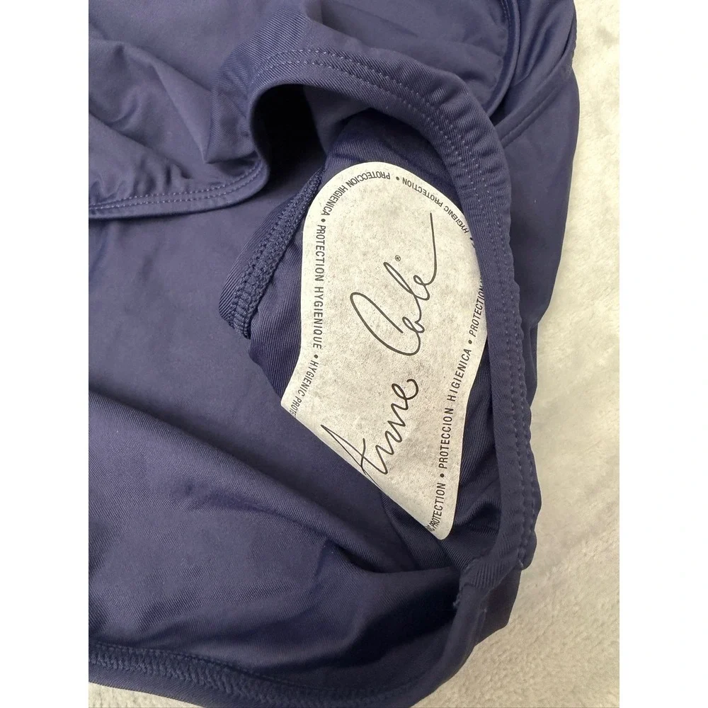NWT Anne Cole Swim Bottom Womens Navy Convertible Ruched 18W $64